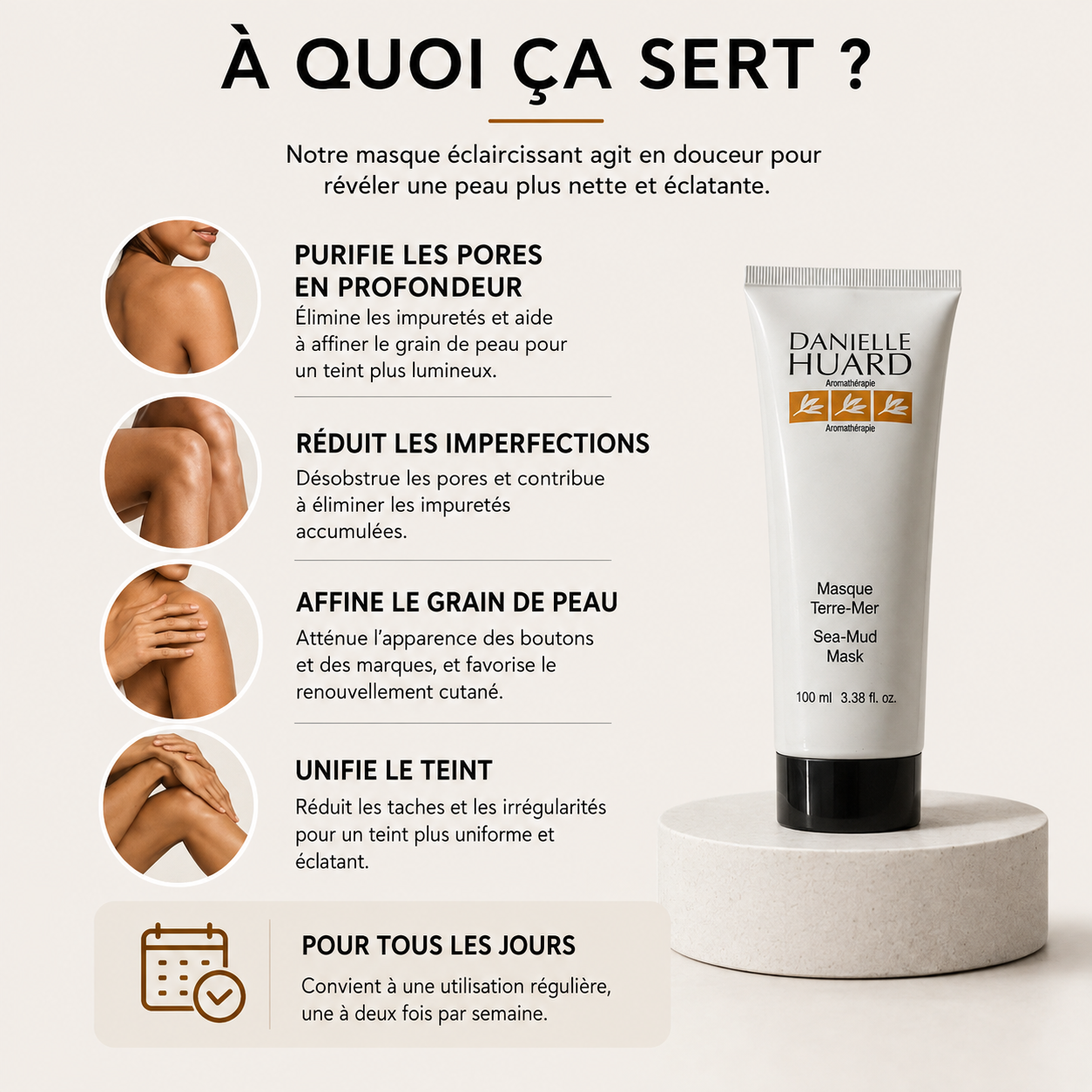 Masque Terre-Mer Retinovaskin à l’argile et aux minéraux marins, soin purifiant pour le visage aidant à éliminer les impuretés.