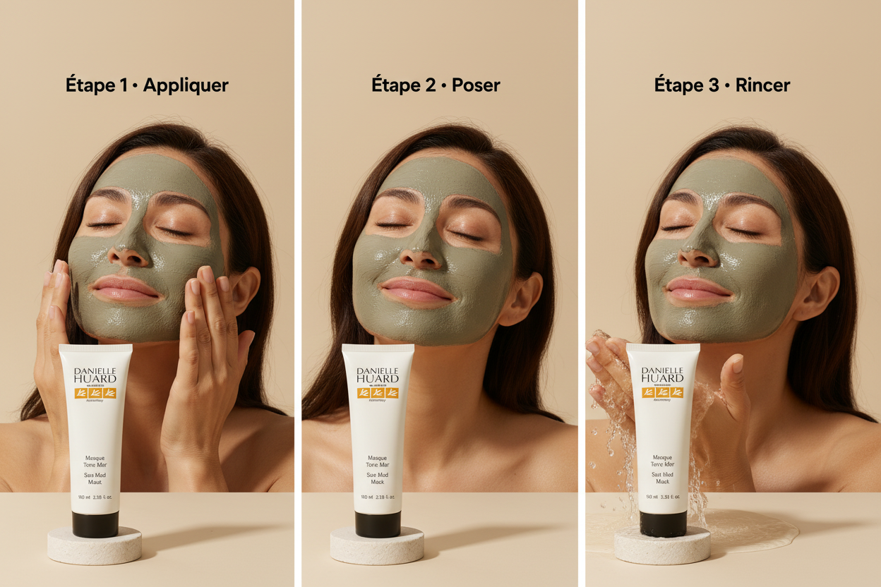 Application du masque en 3 étapes avec votre produit