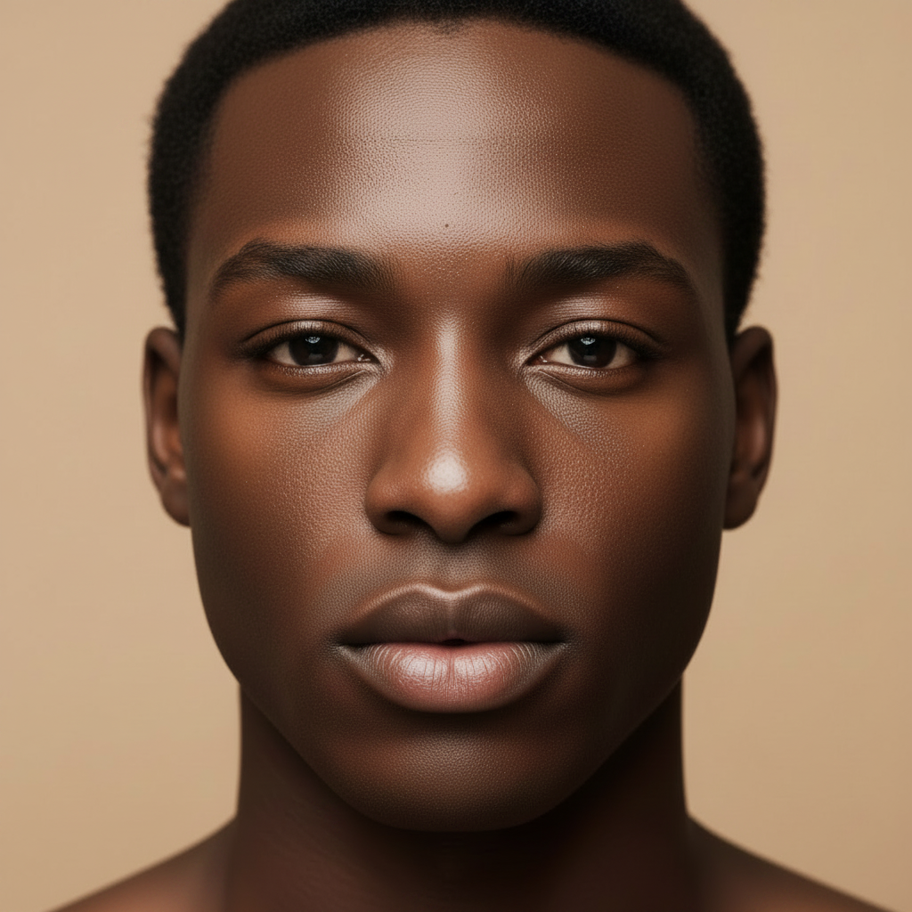 Après - même homme que le avant, peau améliorée