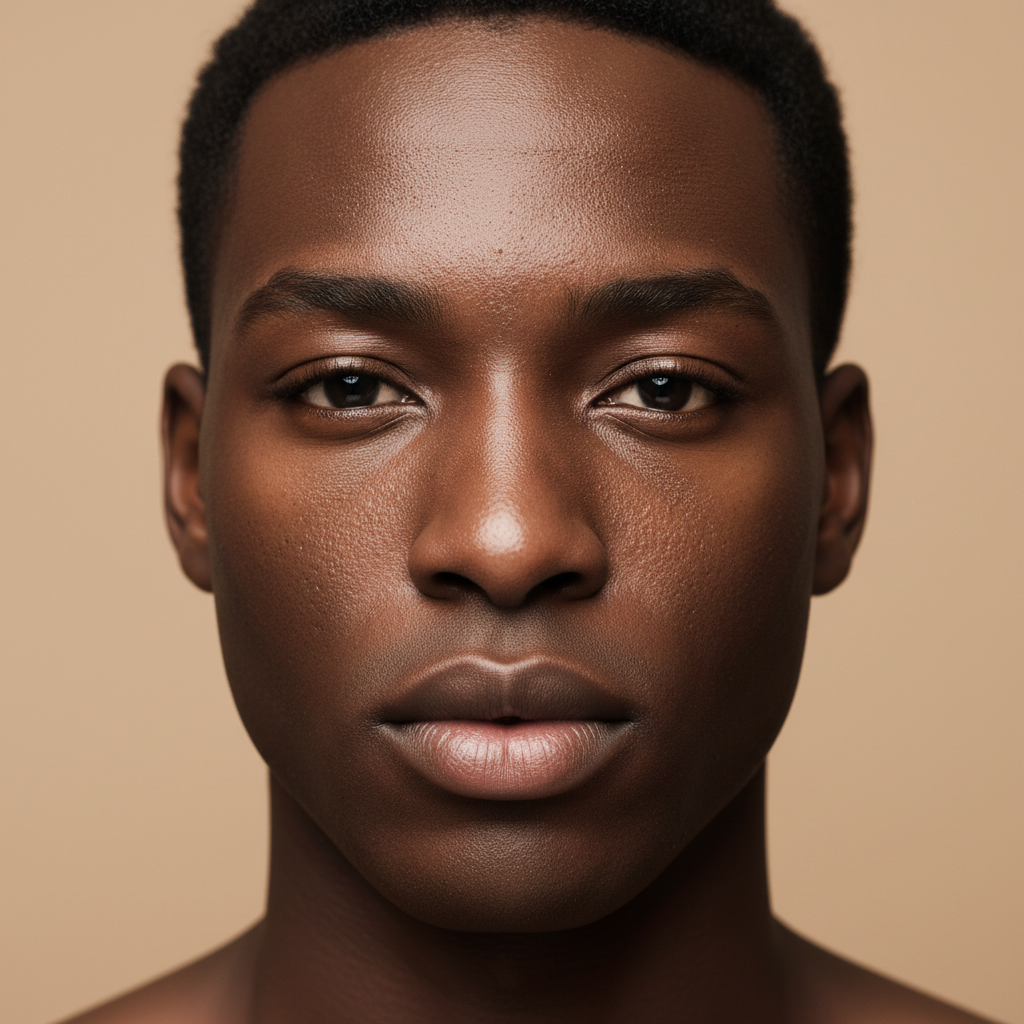 Avant - pores dilatés et peau grasse
